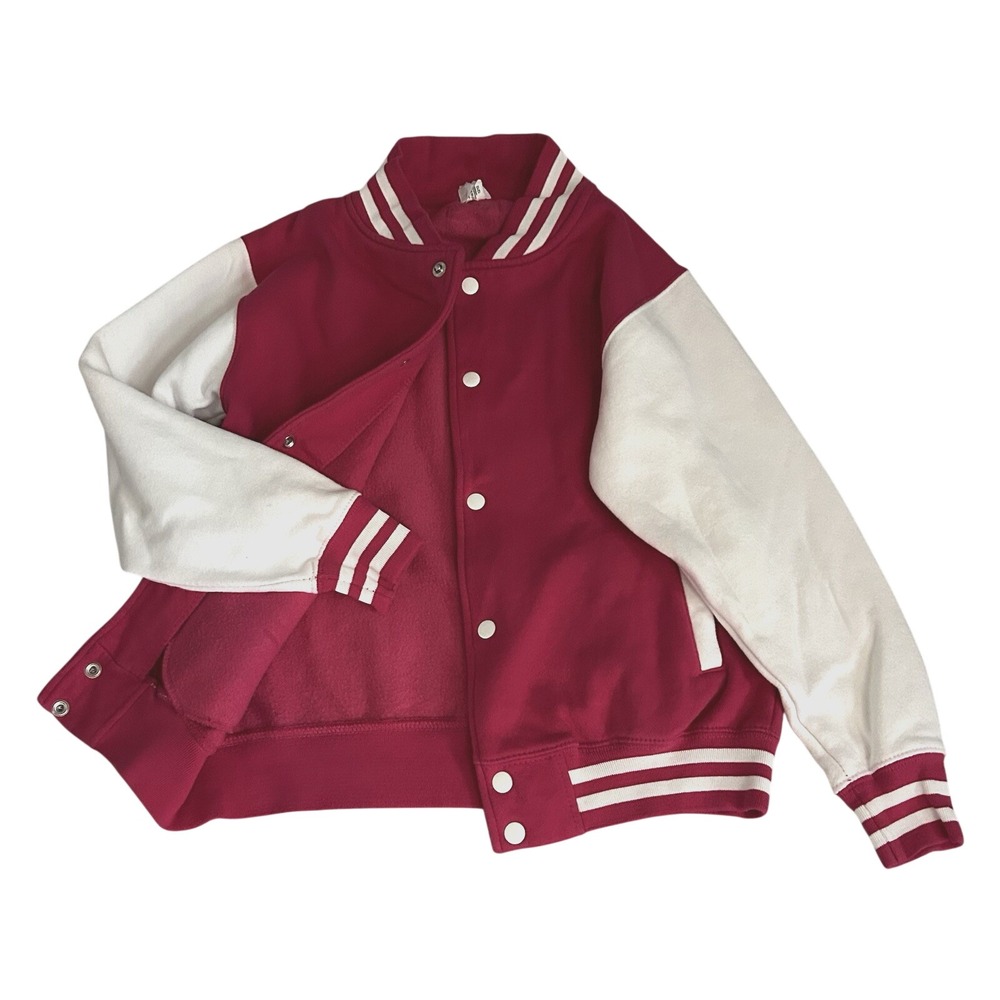 AWDis Varsity Jacket Girls L Pink High School Cheerleader 50s Grease JH043J